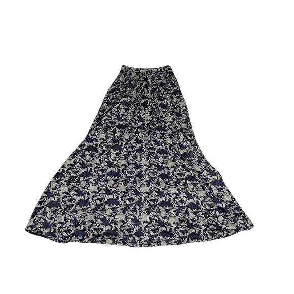 Shabby Apple Ball Gown Maxi Skirt Navy White Floral cotton Full Formal Size 8 - Picture 4 of 11